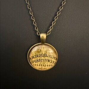 Ouija board round pendant necklace